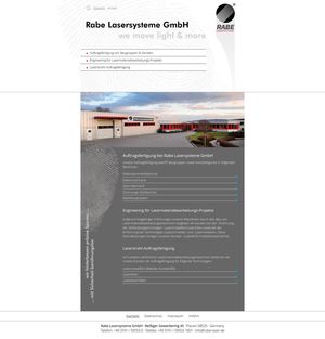 Website der Rabe Lasertechnik GmbH mit simpilio-CMS…